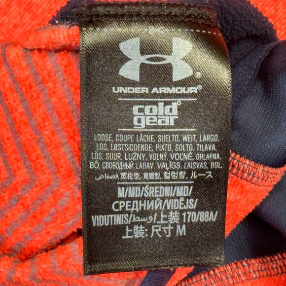 Under Armour 1/4 Zip Fleece Mens M Salmon Orange Coldgear Infrared Pullover - Picture 9 of 12